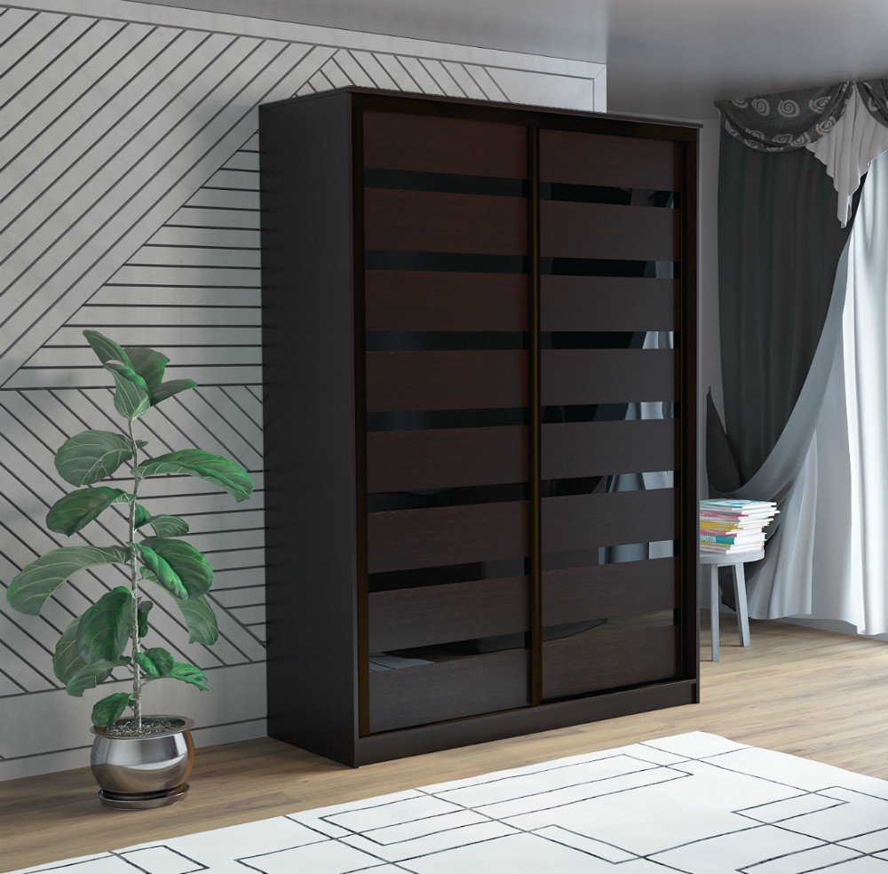 Корпус шкаф-купе ПШ-2.9 1500 + Фасад вставка МДФ | СТЕКЛО (Росток)